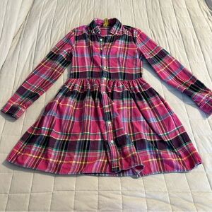 Polo Ralph Lauren NWOT Plaid Pink and Black Button-Up Dress